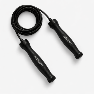 Schwarzes NordFit Springseil mit Gewichten